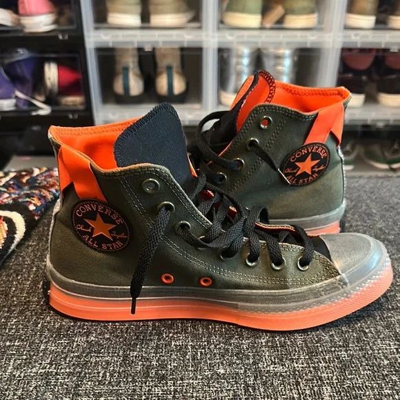 High-Top Converse - Olive/Orange/Black - Picture 7 of 9